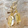 Pastiglia acid piccoli - earrings tranparentes gold murano glass