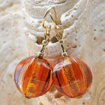 Amber murano glass earrings