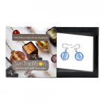 Boucles d'oreilles bleu en verre de murano