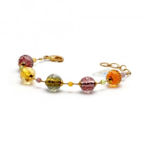 Fizzy amber - multicolor amber murano glass bracelet venice italy