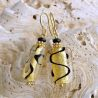 Gold and black murano glass earrings