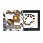 Ball murrina noir - collier or murrina noir perles millefiori en veritable verre de murano