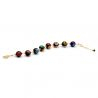 Gold murrina black beads millefiori bracelet