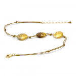 Gold pellets necklace jewelry gold genuine murano glass