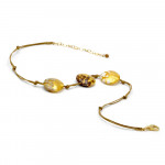 Gold necklace jewelry gold genuine murano glass