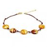Gold murano glass necklace jewelry