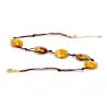 Gold pellets murano glass necklace jewelry