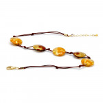 Collier 5 pastilles or bijou or en veritable verre de murano