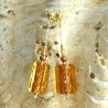 Gold drop earrings genuine murano glass of venice