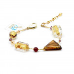 Bernsteinfarben gold murano glas armband