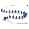 Blue murano glass necklace aventurine venice