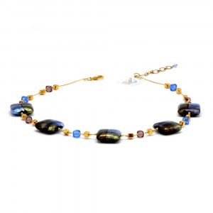 Quadrifoglio blue - blue murano glass necklace jewel genuine murano glass of venice