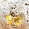 Sunset złota - kolczyki wiszące granulat złota w prawdziwy szkła murano z wenecji