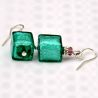 Green murano glass earrings from italy