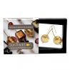 Sunset - gold earrings dangling pellets gold genuine murano glass of venice