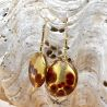 Brown and gold drop murano glass earrings of venice 