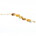 Armband gold orange braun grau echtes murano-glas