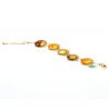 Gold orange brown gray bracelet genuine murano glass