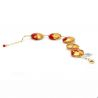 Sunset vce - armband rot gold in echtes murano-glas