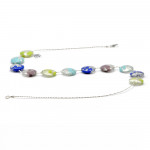 Ketting van murano-glas blauw en zilver