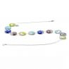 Blue and silver murano glass necklace 