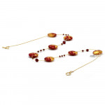 Collana in vetro di murano rosso e oro