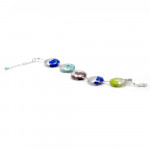 Armband blau und silber im echten murano glas