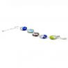 Blue and silver bracelet in real murano glass