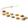 Collar de oro de cristal de murano multicolor naranja