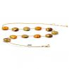 Halskette mit murano glas gold orange bunt