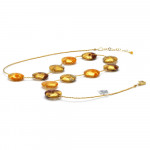 Ketting van murano-glas goud oranje veelkleurig