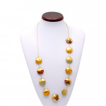 Halskette mit murano-glas gold orange bunt