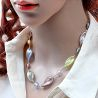 Silver murano glass necklace