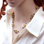 Gold murano glass necklace 