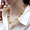 Collana - collana in oro-oro, originale in vetro di murano di venezia