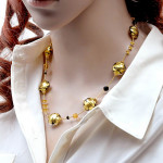 Gold murano glass necklace 