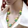 Green murano glass necklace 