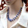 Blue murano glass necklace blue aventurine venice 
