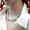 Blue silver murano glass necklace