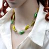 Collar verde e oro joya de cristal de murano venecia