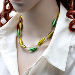 Green gold murano glass necklace