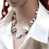 Silver murano glass necklace jewel genuine murano glass of venice