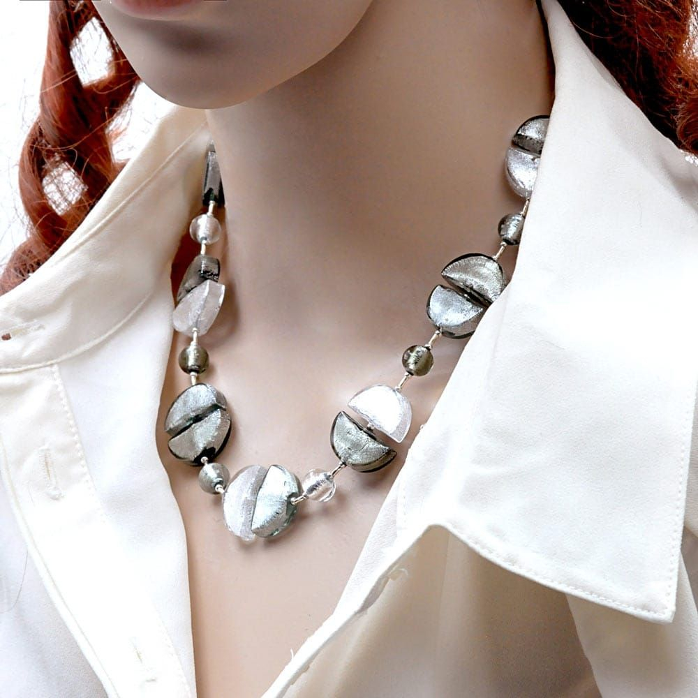 Women/'s Jewel glass Murano necklace Handmade celeste Silver made in Italy original idea gift love anniversary friendship