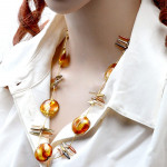 Amber murano glass necklace