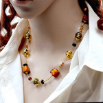 Gold murano glass necklace 