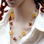 Gold murano glass necklace