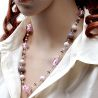 Halskette lila aus echtem murano glas aus venedig 