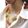 Multi coloured murano glass necklace