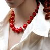 Collare rosso gioiello, originale in vetro di murano di venezia
