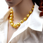 Gold murano glass necklace 